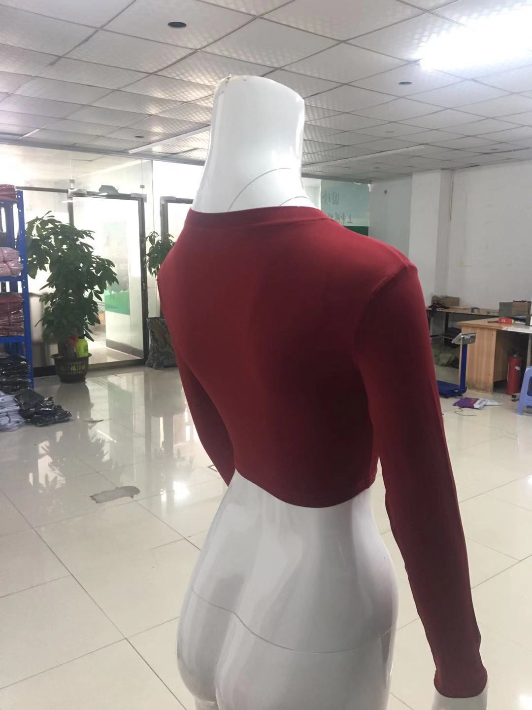 Kurz geschnittenes Langarm-Top mit Rundhalsausschnitt Fashion Bullet