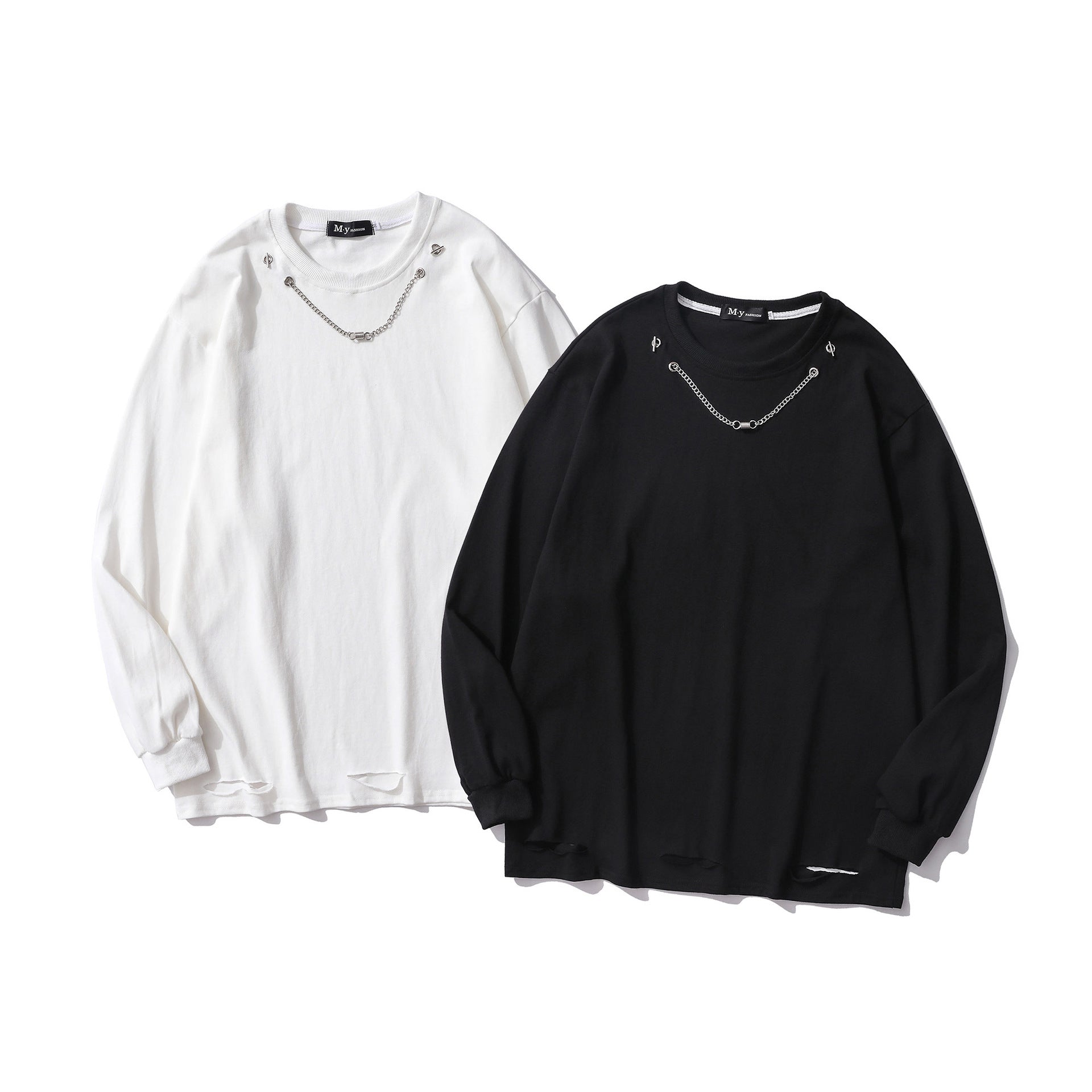 Oversize Sweatshirt mit Kettendetail am Ausschnitt Fashion Bullet