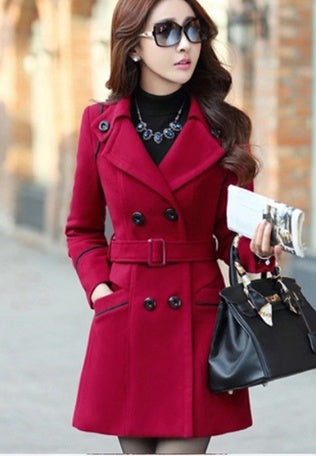 Zweireihiger Mantel mit Reverskragen und Bindegürtel Fashion Bullet