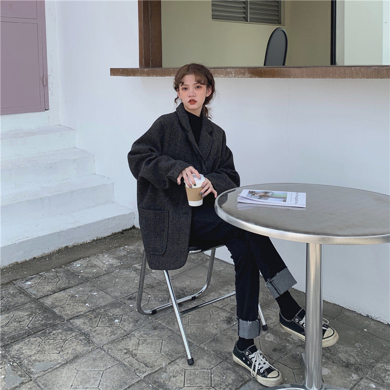 Oversize Mantel mit Reverskragen Fashion Bullet