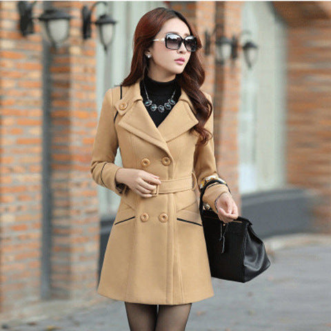 Zweireihiger Mantel mit Reverskragen und Bindegürtel Fashion Bullet