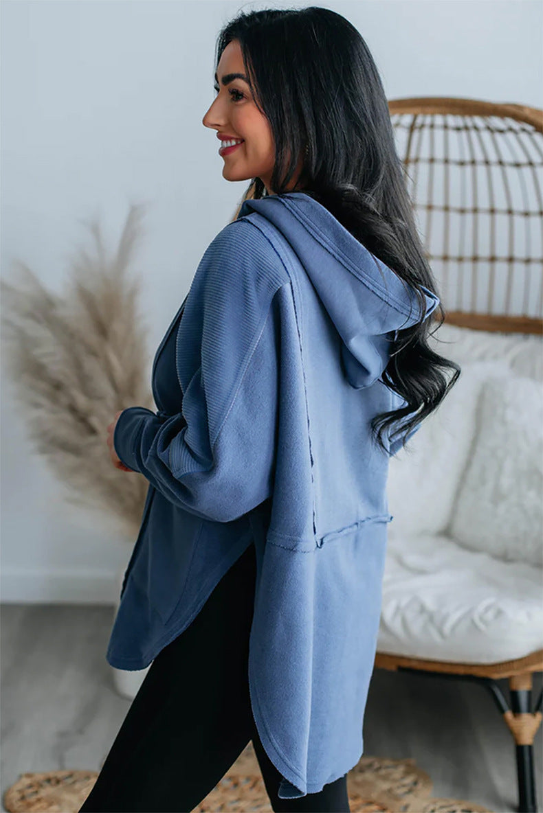 Locker geschnittene Bluse mit Knopfleiste und Kragen Fashion Bullet